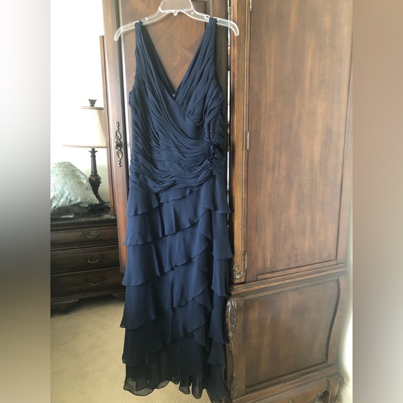 Navy Chiffon Dress 14 - Picture 9 of 9